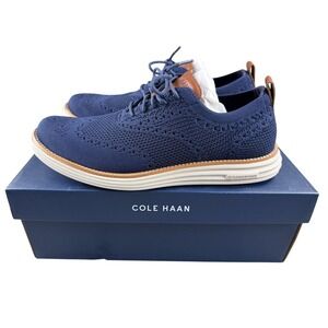 Cole Haan Shoes Mens Size 10 Blue Knit Oxford Lace Up Lightweight Casual C41650
